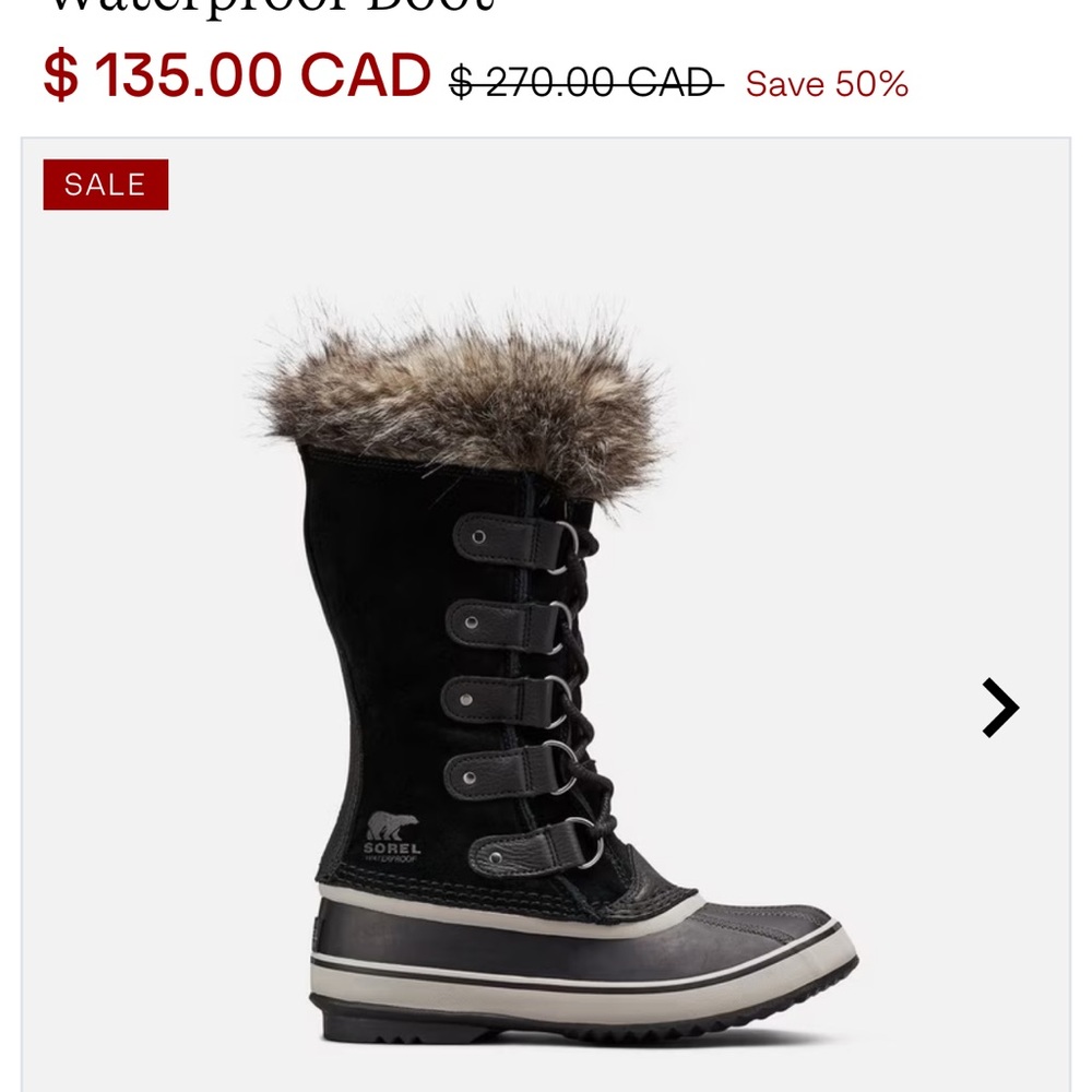 Sorel Black Suede Lace-Up Winter Boots with Faux Fur Trim - Picture 5 of 5